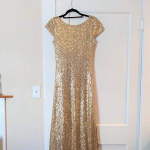 Revelry Gold Sequin Chloe Dress Size 4